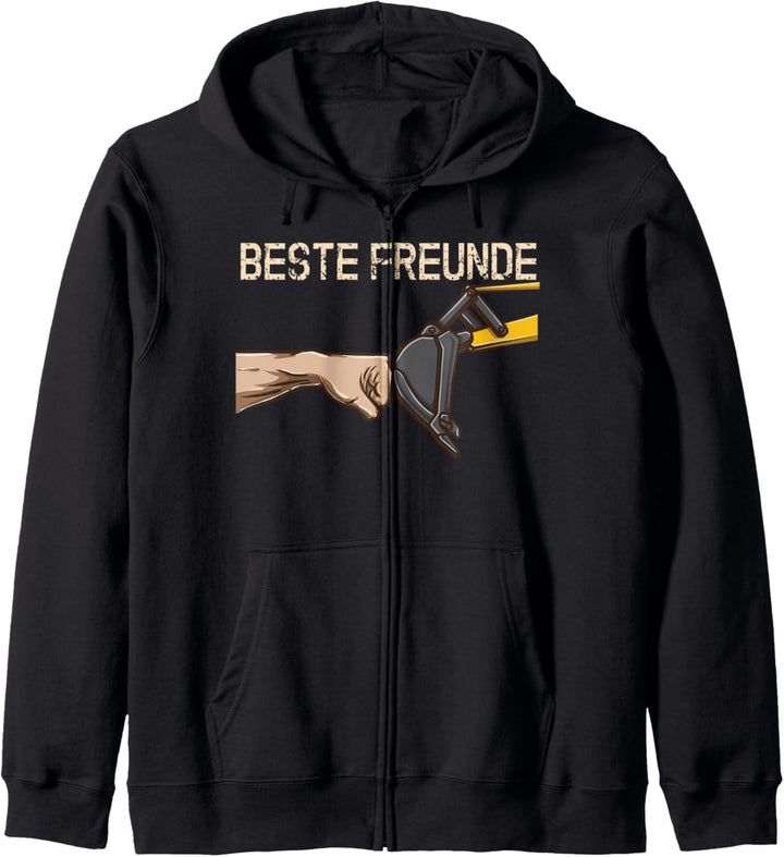 Baggerfahrer Bagger Baggerschaufel Faust Beste Freunde Kapuzenjacke