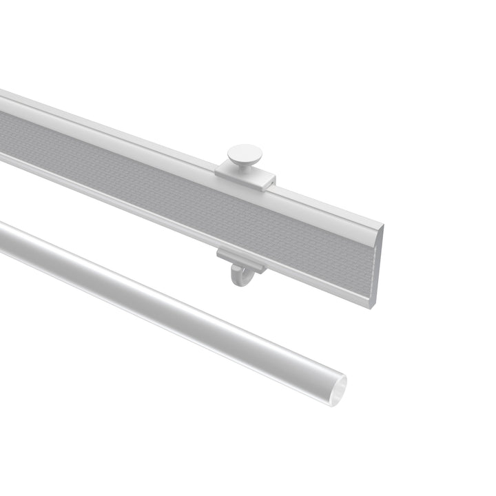 INTERDECO Paneelwagen (2 Sets) Weiss, Aluminium mit Klettband für Gardinenschienen, Easyslide, 70 cm