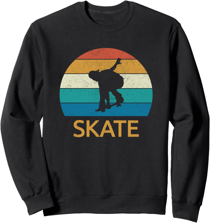 Vintage Skateboard Skateboarder mit dem Wort SKATE Sweatshirt