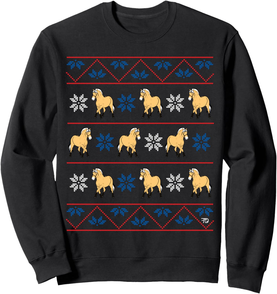 Fjordpferd Reiter Norweger Weihnacht Winter Sweatshirt