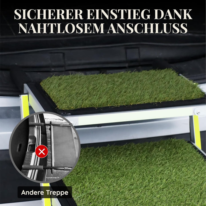 Hundetreppe Auto Klappbar - Hundetreppe Grosse Hunde - Anti-rutsch Kunstrasen Einsatz - Leuchtende L