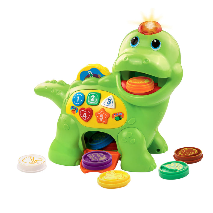 VTech Baby Fütter mich Dino – Sprechender Dinosaurier zum Füttern und Lernen, mit Liedern, Tasten un