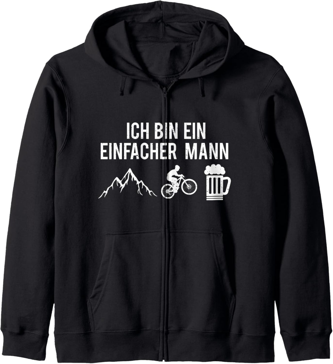 Ich Bin Ein Einfacher Mann Berge Mountainbike Radfahrer Bier Kapuzenjacke