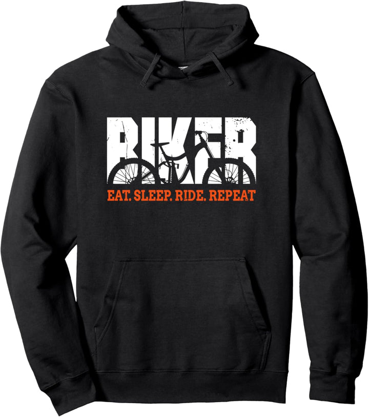 Biker Eat Sleep Ride Repeat Mountainbike Fahrrad MTB Pullover Hoodie