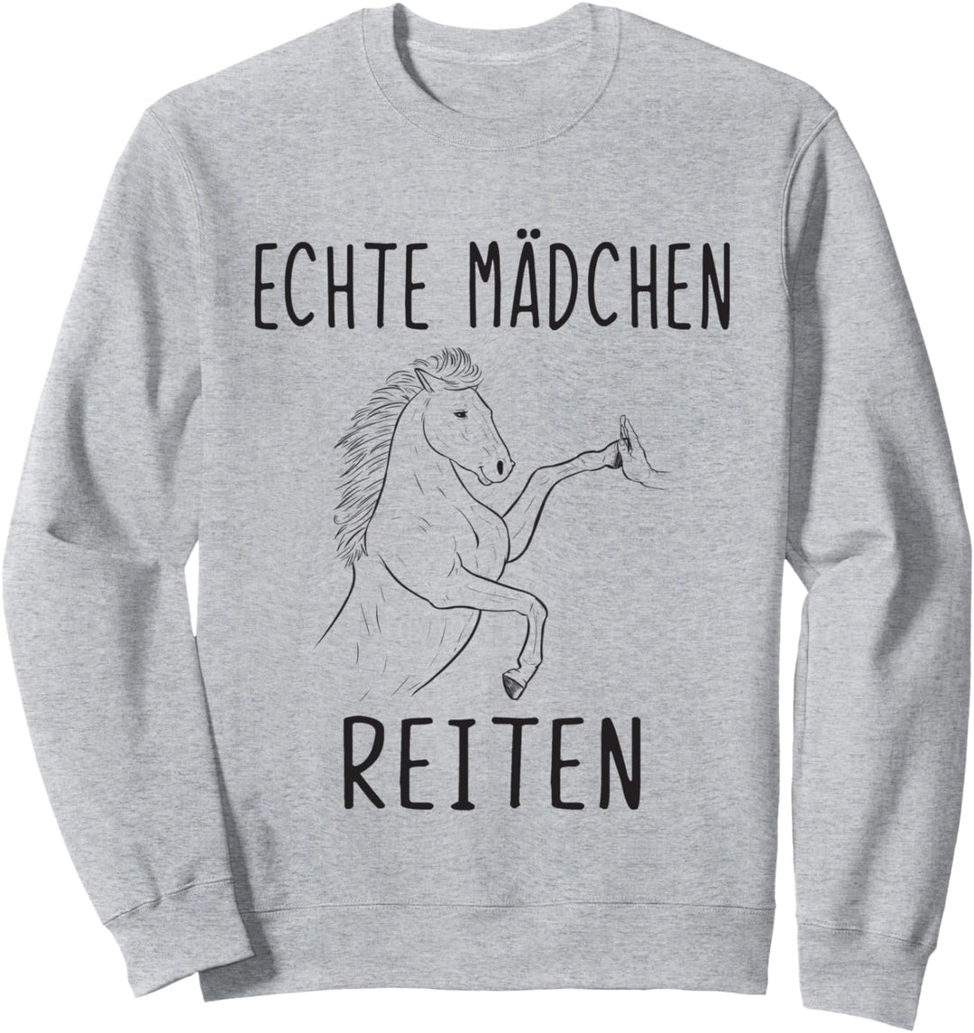 Echte Mädchen reiten Pferd Reiterin Sweatshirt
