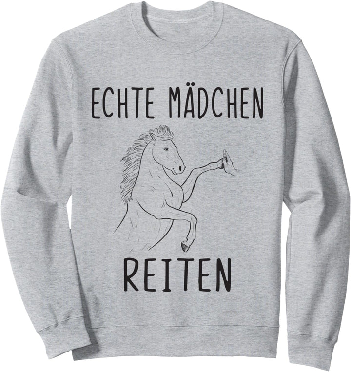 Echte Mädchen reiten Pferd Reiterin Sweatshirt