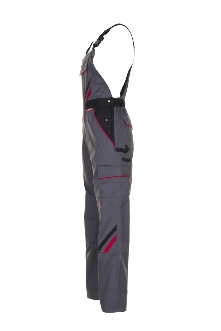 Planam 2332059 Highline Latzhose, Schiefer/Schwarz/Rot, Grösse 59 Schiefer/Schwarz/Rot 59, Schiefer/