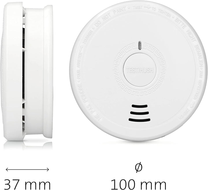 Alecto SA20 Rauchmelder - mit Time-Out Taste - Test und Reset Taste - Alarm >85-10 Jahre Sensor Lauf