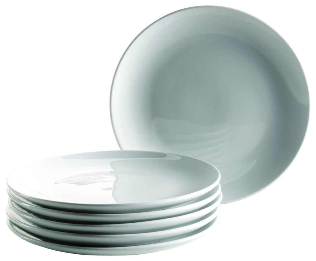 Mäser, Serie Colombia, Dessertteller 19 cm, Porzellan Geschirr-Set für 6 Personen, Weiss, Desserttel