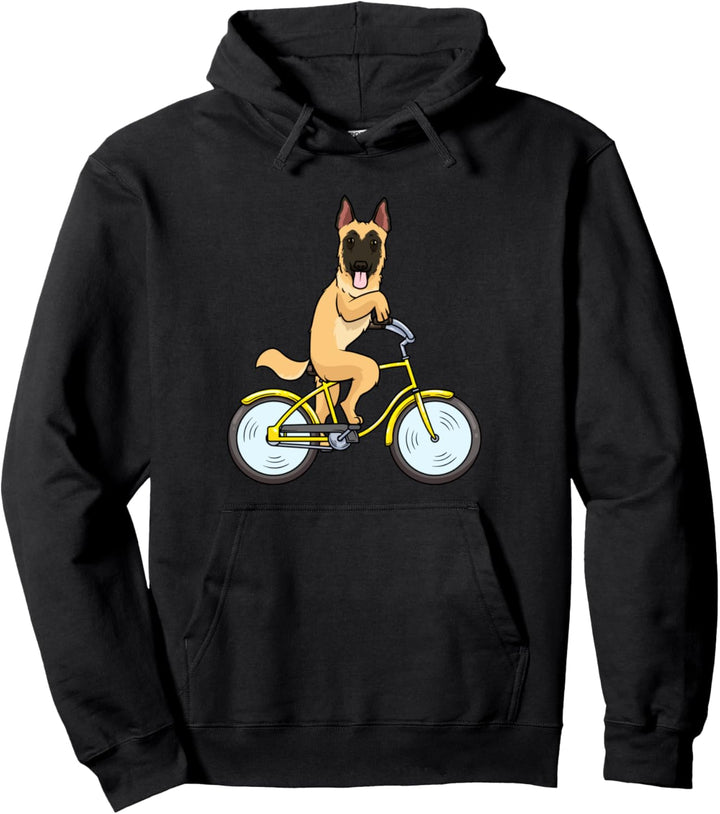 Malinois Hund mit Fahrrad Fahrradfahrer Pullover Hoodie