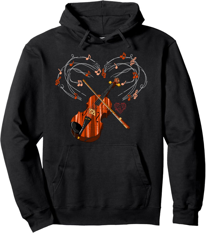 Violinist Musik Herz Valentinstag Geschenk Violine Pullover Hoodie