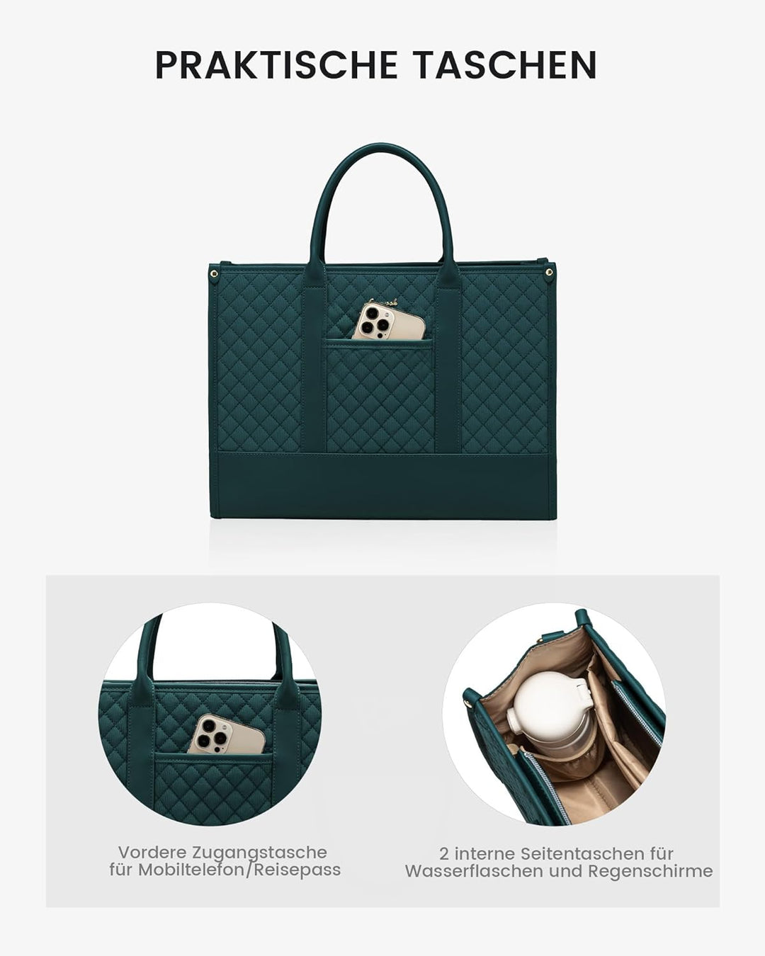 LOVEVOOK Laptoptasche Shopper Damen 15,6 Zoll, Wasserdicht Arbeitstasche Handtasche Gross Schultasch
