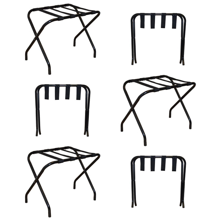 Harbour Housewares Klappermetallgepäck Racks - Schwarz - Pack Von 6
