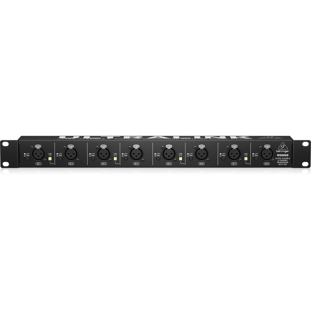 Behringer ULTRALINK uvmit Patch Bay Mikrofon Splitter Schwarz ULTRALINK MS8000, Schwarz ULTRALINK MS