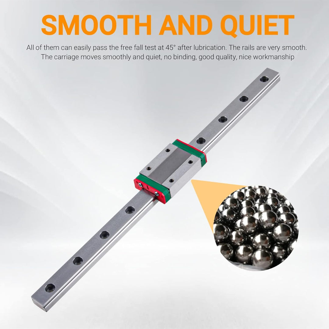 CNCYEAH 2 Stück MGN12H 350 mm Miniatur Lineare Schienenführung mit MGN12H Gleitblöcke Linearlager, l