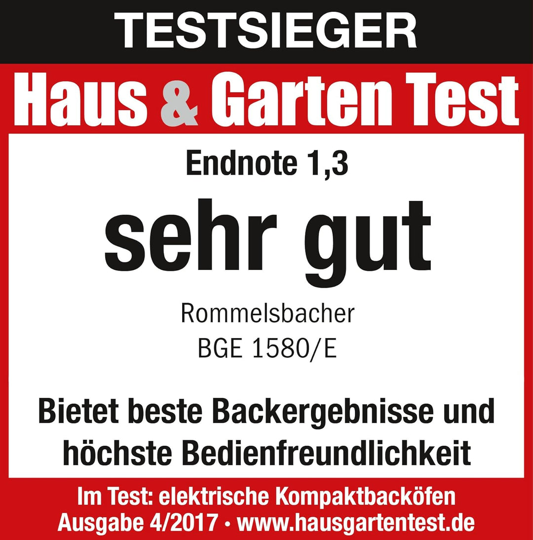 ROMMELSBACHER Elektronik Back & Grill Ofen BGE 1580/E - 30 Liter Backraum, elektronische Regelung vo
