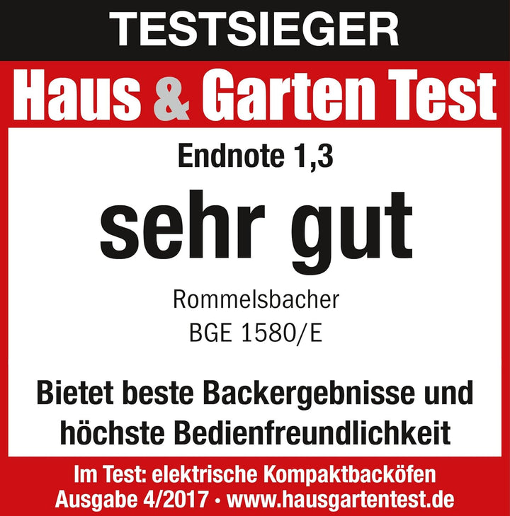 ROMMELSBACHER Elektronik Back & Grill Ofen BGE 1580/E - 30 Liter Backraum, elektronische Regelung vo