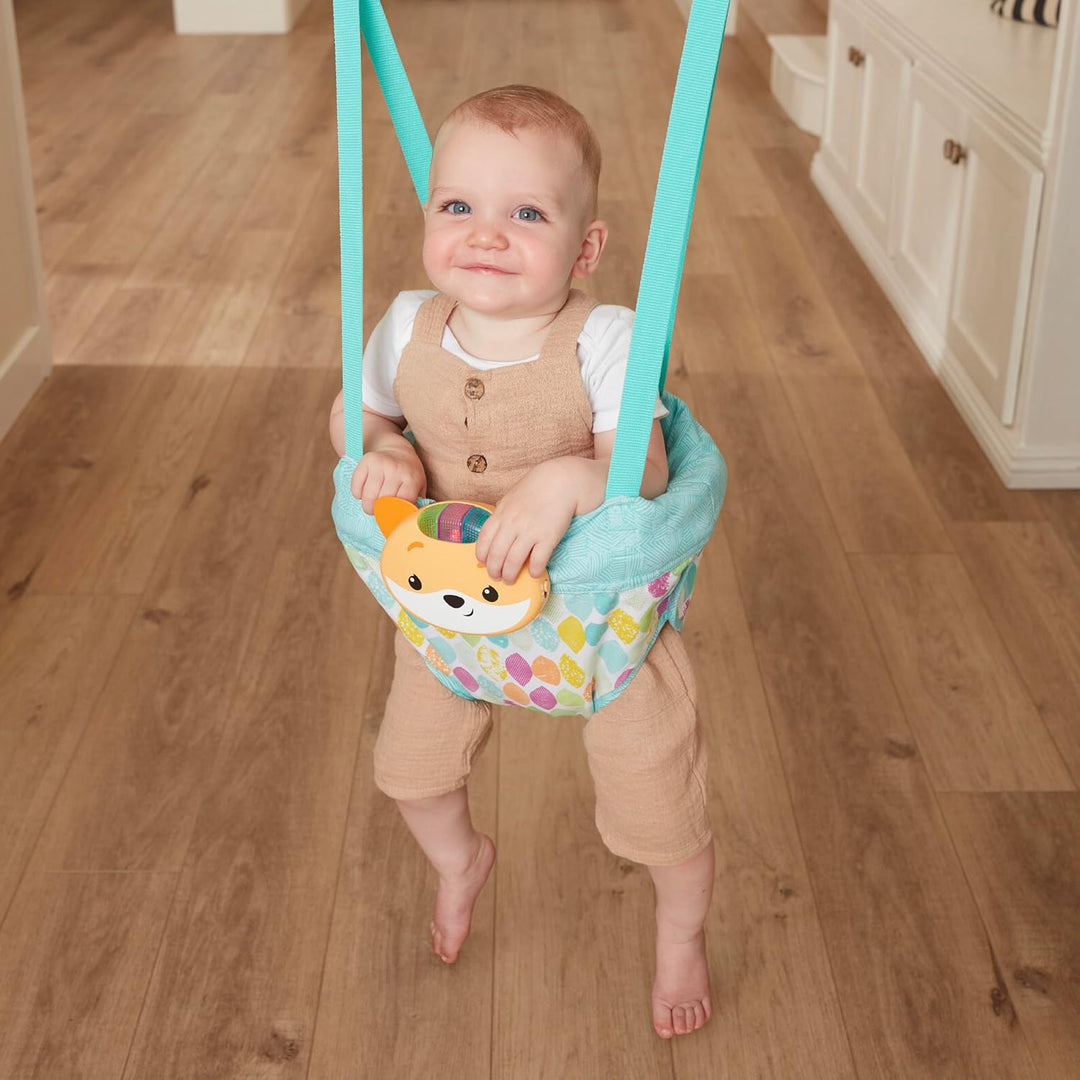 Infantino Music &amp; Lights 2-in-1-Türschaukel, Anregende Aktivitätsschaukel für Babys mit bewegungsges