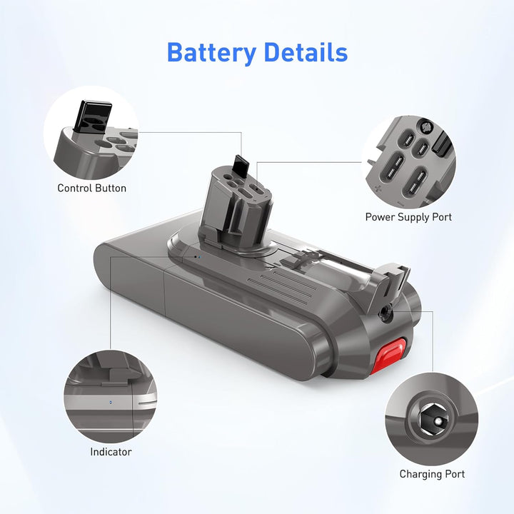 NASTIMA 25,2V 3900mAh Li-ion Akku, Li-ion Ersatzakku für Dyson V11 V15 Click-in, Dyson V11 Animal, V