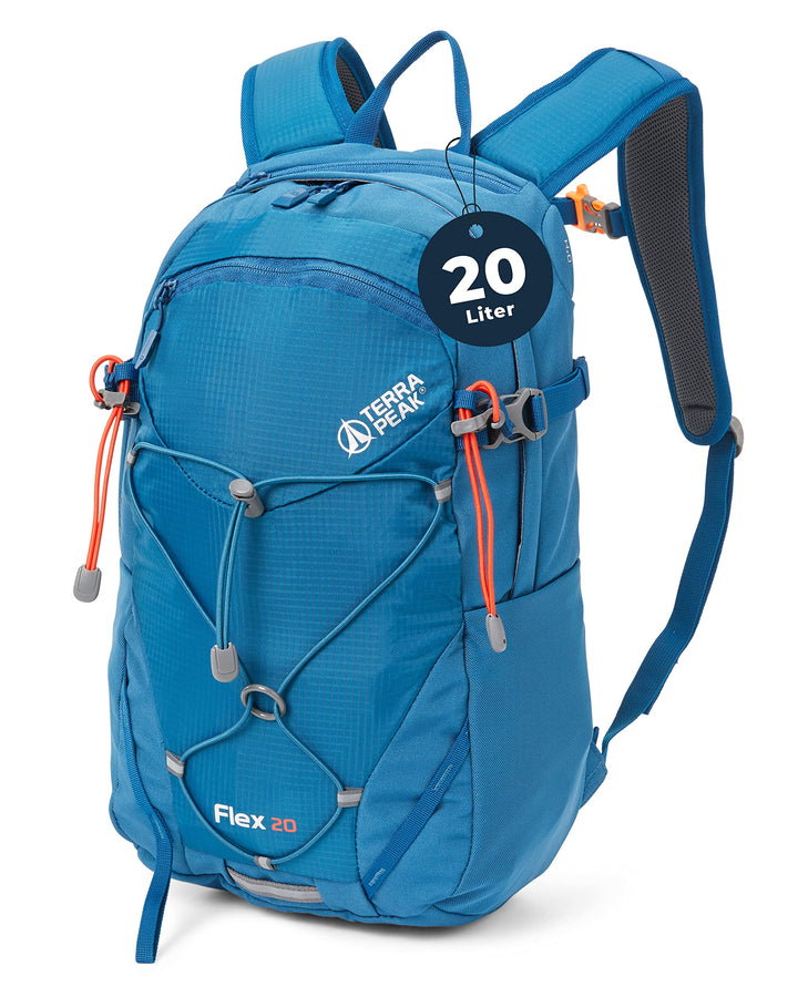 Terra Peak® Premium Wanderrucksack 20L (FLEX 20) klein mit Rückenbelüftung, Regenschutz & Trinksyste