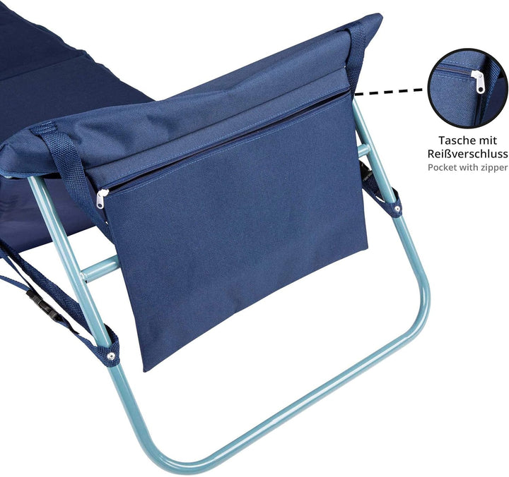 ONVAYA Premium Strandmatte 2cm gepolstert mit Rückenlehne | Strandliege faltbar | Strandmatratze | S