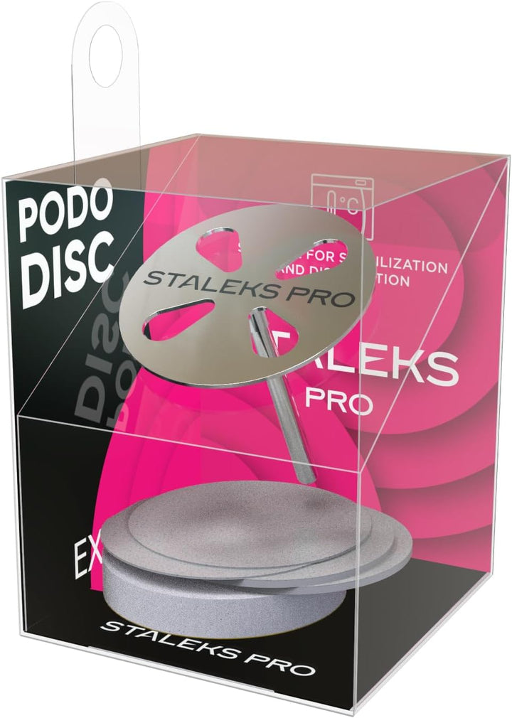 STALEKS Pododisc 25 mm Pediküre + 5 Ersatz-Feile 180 Grit Professioneller Heimgebrauch Edelstahl (PD