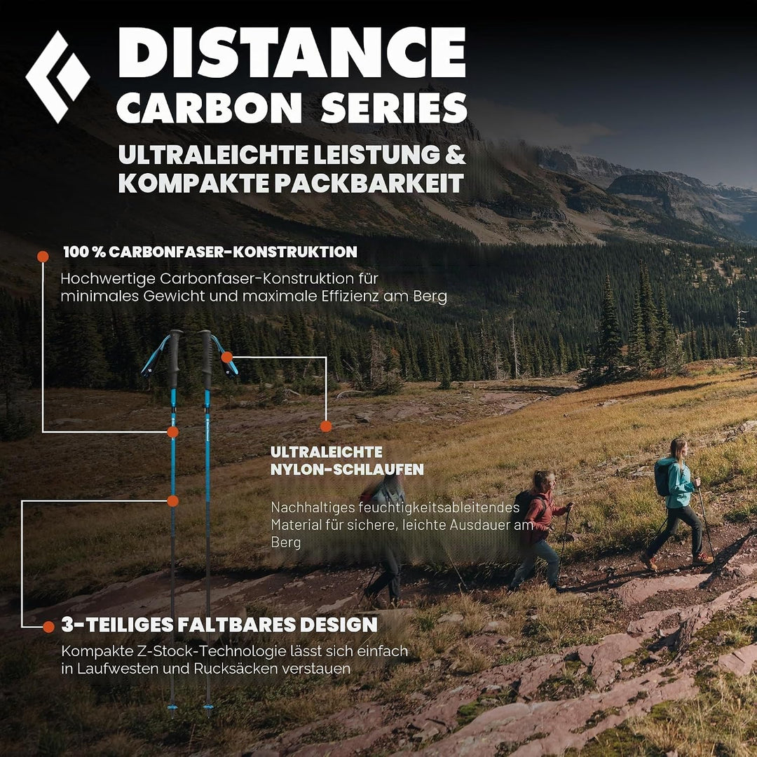 Black Diamond Damen Distance Carbon Z Wanderstöcke Wüstenhimmel 125 cm, Wüstenhimmel 125 cm