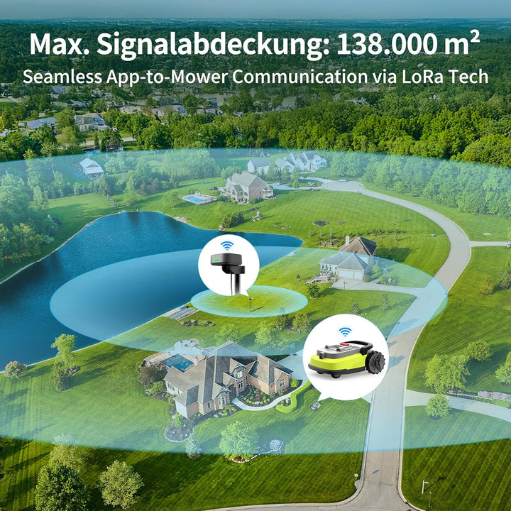 M10 Rasenmäher Roboter, Mähroboter ohne Begrenzungskabel für Rasenflächen bis 1000m², Vision+RTK Fus