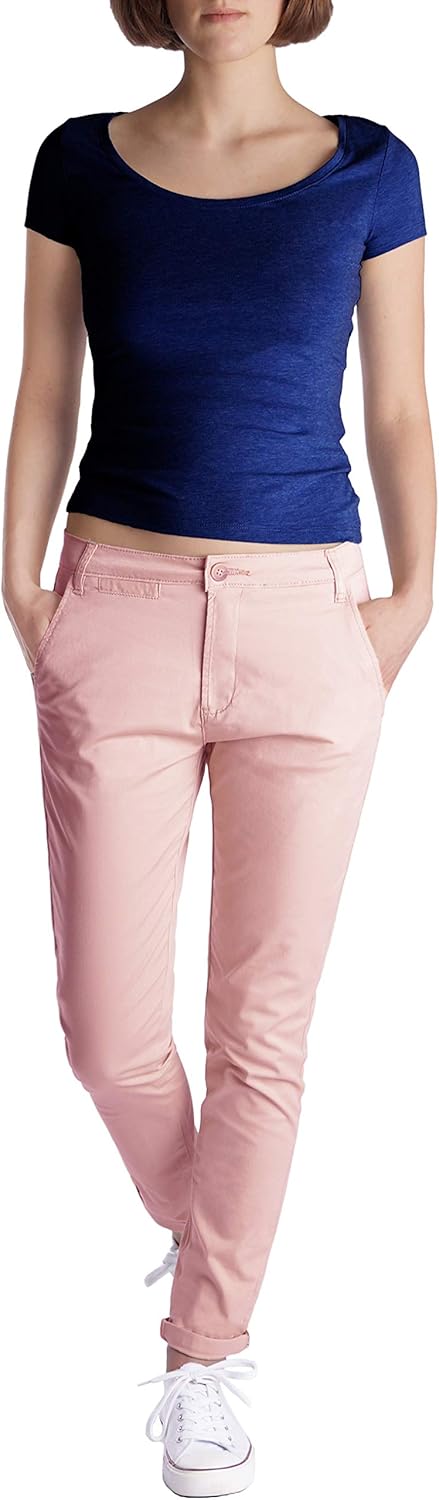 Fraternel Chino Damenhose Stoffhose normal Waist S Rosa, S Rosa