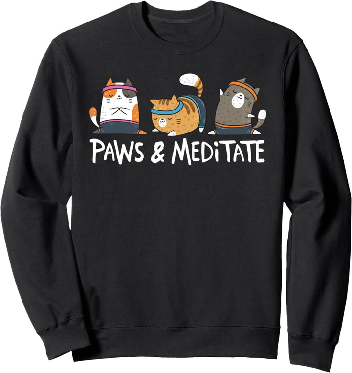 Yoga Katze Pfoten Und Meditieren Yoga Position Workout Sweatshirt