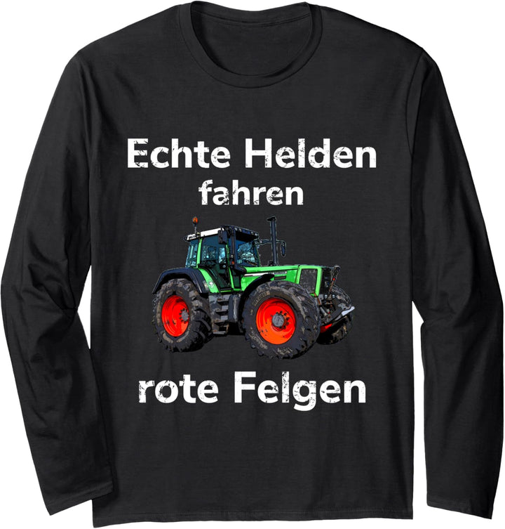 Landwirt Trecker Traktor Bauer Landwirtschaft rote Felgen Langarmshirt