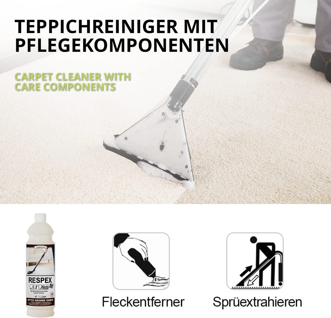 Lorito Teppichreiniger Respex 265 3 x 1 Liter, geeignet für Dampfreiniger und Sprühextraktionsgeräte
