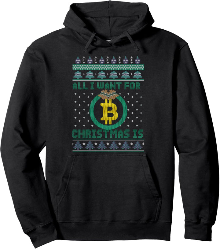 Ugly Christmas Bitcoin BTC Kryptowährung Blockchain Geschenk Pullover Hoodie