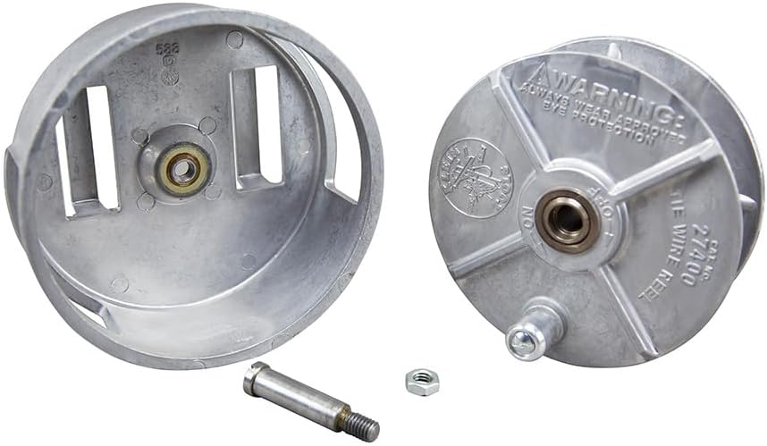 Klein Tools 27400 Tiewire Reel, leichtes Aluminium, Linkshänder und Rechtshänder mit Rücklaufknopf