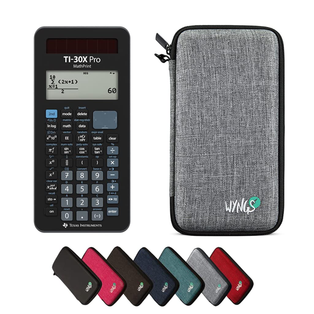 CALCUSO Sparpaket: TI-30X Pro MathPrint technisch-wissenschaftlicher Taschenrechner + WYNGS Schutzta
