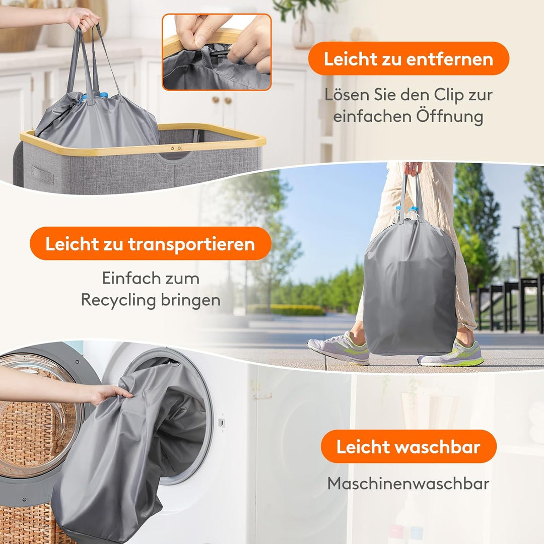 Lifewit 150L Pfandflaschen Sammelbehälter, Flaschen Organizer mit Deckel, Flaschensammler Leergut 2
