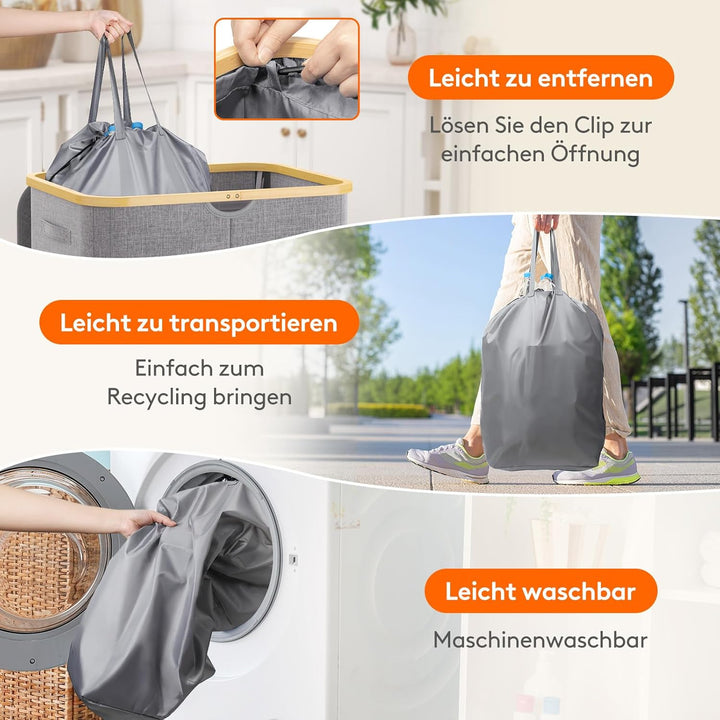 Lifewit 150L Pfandflaschen Sammelbehälter, Flaschen Organizer mit Deckel, Flaschensammler Leergut 2