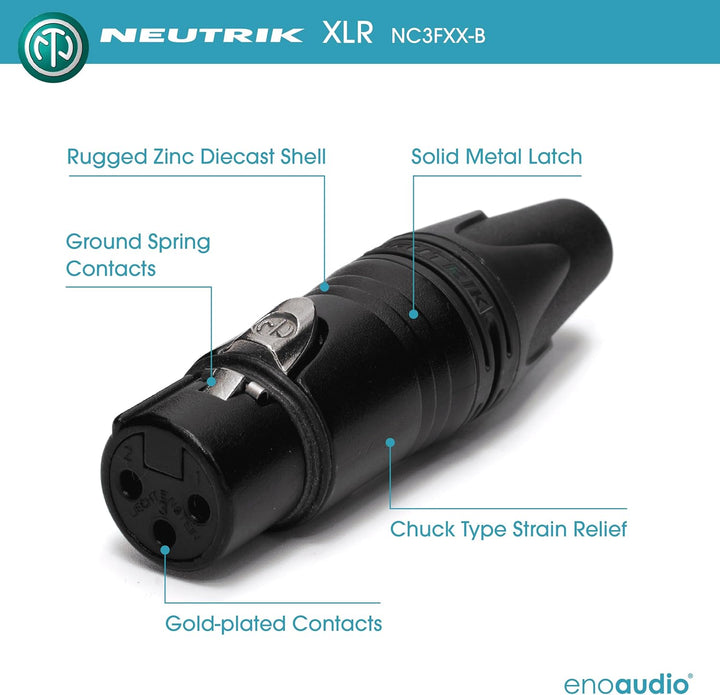 enoaudio Mogami 3080 AES/EBU Digital Kabel 110 Ohm | Neutrik Gold XLR female - XLR male | HiFi, 5,0