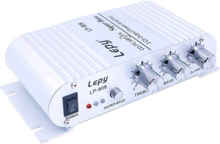 DollaTek LP-808 12V MiNi Tragbarer kabelgebundener HiFi-Verstärker mit 3A-Netzteil für Autotelefon z