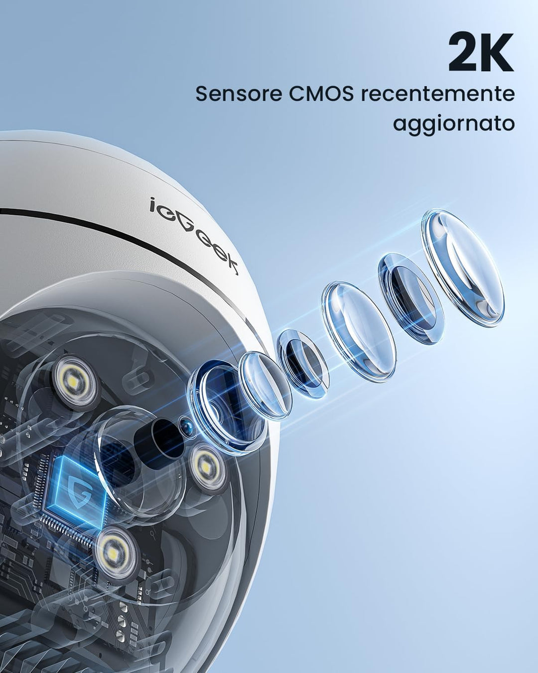 ieGeek 2K Überwachungskamera Aussen, PTZ Outdoor WLAN IP Kamera überwachung aussen, WiFi Dome Camera
