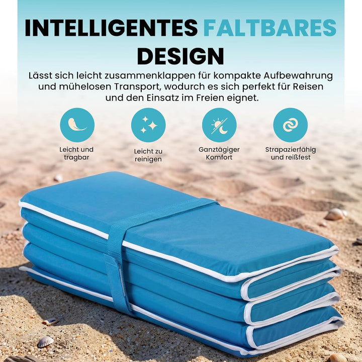 StarK 4in1 Strandmatte Wasserhängematte für Pool und Strand -Faltbare Camping Isomatte 190cm 60cm-Ge