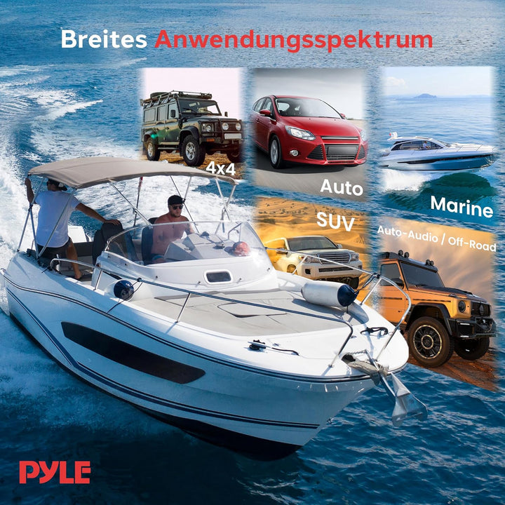 Pyle Wasserdichte Lautsprecher 6.5-Zoll Dual Cone Stereo, PLMR60B Schwarz STANDARD, Schwarz STANDARD