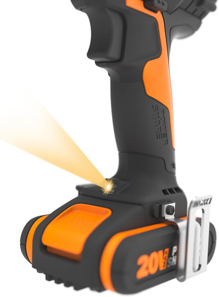 WORX 18V(20V MAX) Akku-Schlagbohrmaschine WX-JCR, PowerShare, bürstenloser Motor, 50Nm, variable Dre