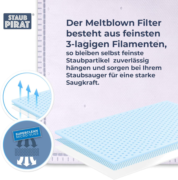 10 Staubsaugerbeutel geeignet für Kärcher WD 4, WD 5, WD 6 P, Vliesfilterbeutel wie KFI 487 ersetzt