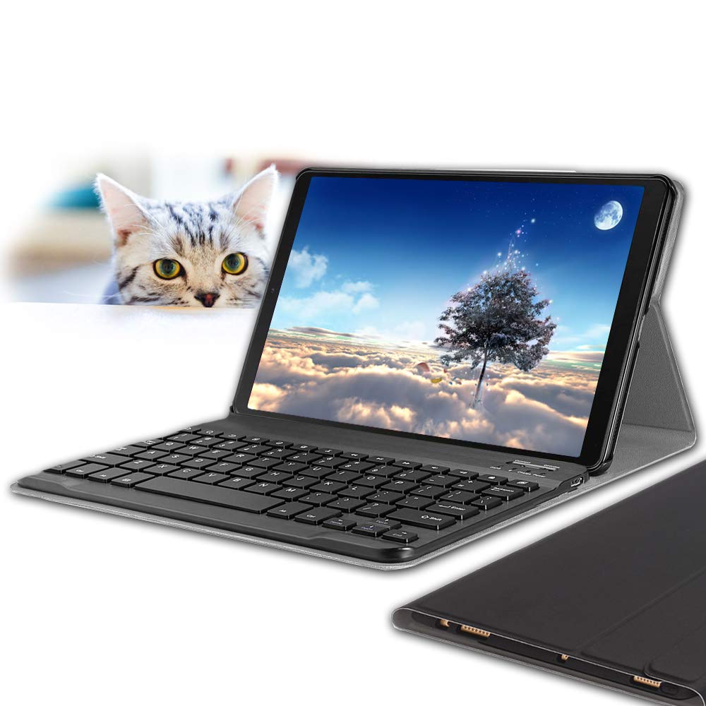 Tastaturhülle für Samsung Galaxy Tab A, 10,1 Zoll (2019), SM-T510/T515, Wineecy PU-Leder mit abnehmb