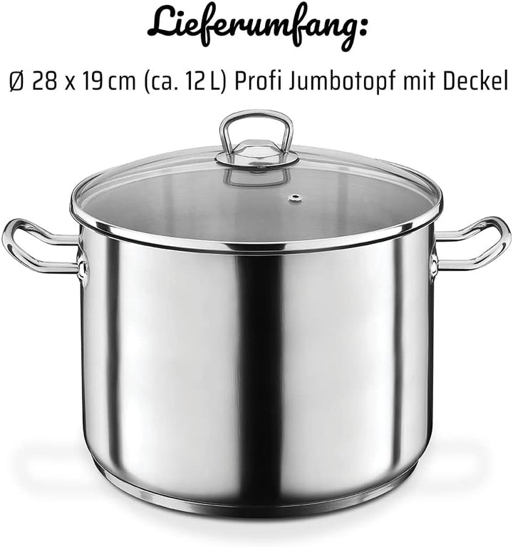 GSW Profi-Jumbotopf – hochwertiger Kochtopf mit Deckel, ideal für Familien und Gastronomie, grosser