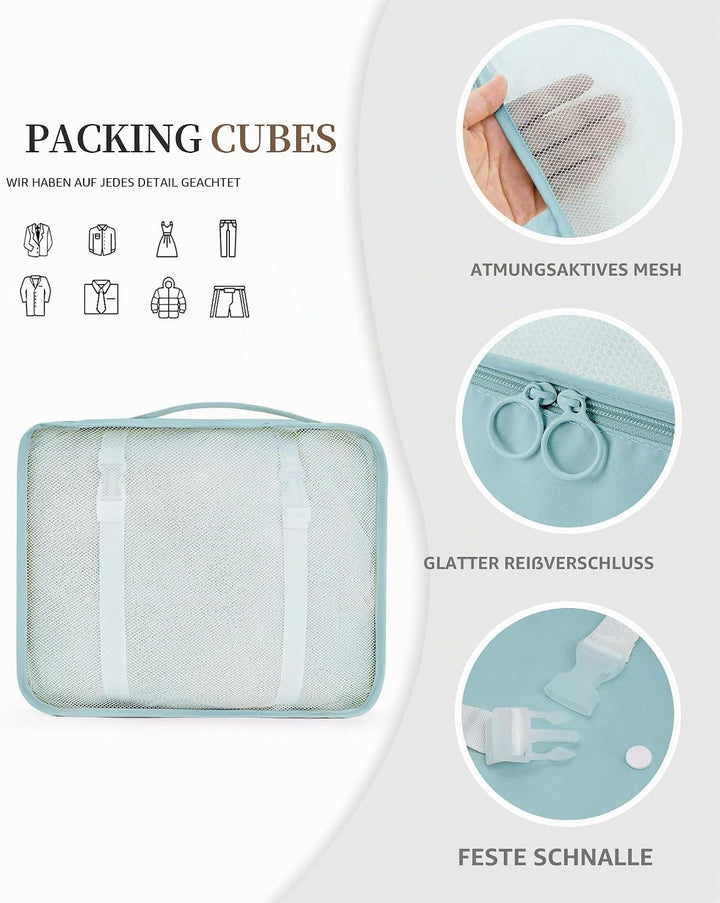 Anjing Koffer Organizer 11-teilig, Packing Cubes, leichte Reisegepäck-Organizer, platzsparend, wasse