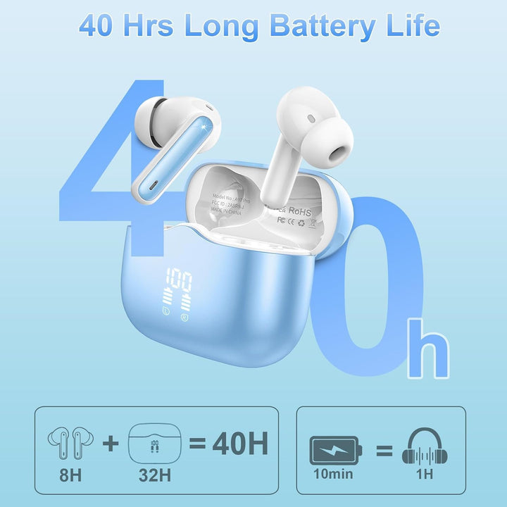 Bluetooth Kopfhörer, Kopfhörer Kabellos Bluetooth 5.3 In Ear Kopfhörer mit 4 ENC Noise Cancelling Mi