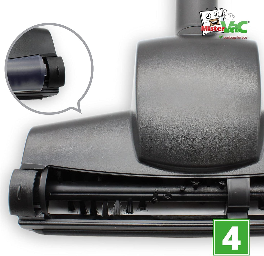 MisterVac Staubsaugerdüse Bodendüse Turbodüse Ersatzdüse kompatibel mit Cleanfix S10, S10 Plus, S 10