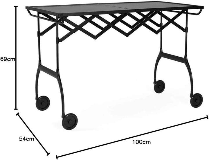 Kartell Battista, Servierwagen, Schwarz Schwarz Lackierter Struktur, Schwarz Lackierter Struktur